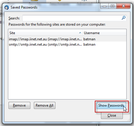 Thunderbird email password update 4