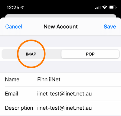 How to set up iiNet email for iPhone and iPad - Step 7